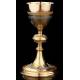 Beautiful Set of Chalice and Paten in Contrasted Silver. France, XIX Century