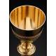 Beautiful Set of Chalice and Paten in Contrasted Silver. France, XIX Century