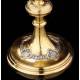 Beautiful Set of Chalice and Paten in Contrasted Silver. France, XIX Century