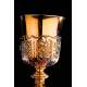 Beautiful Solid Silver Vermeil Chalice with Paten, France Circa 1870.