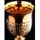 Beautiful Solid Silver Vermeil Chalice with Paten, France Circa 1870.