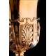 Beautiful Solid Silver Vermeil Chalice with Paten, France Circa 1870.