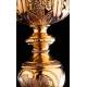 Beautiful Solid Silver Vermeil Chalice with Paten, France Circa 1870.