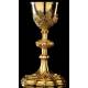 Fantastic Solid Silver Chalice and Paten Set. S. XIX. Dated 1894