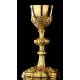 Fantastic Solid Silver Chalice and Paten Set. S. XIX. Dated 1894