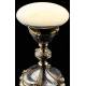 Spectacular Chalice with Paten, both in Solid Silver Contrasted. France, 1890-1910