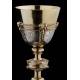 Spectacular Chalice with Paten, both in Solid Silver Contrasted. France, 1890-1910