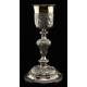 Spectacular Bishop's Chalice in Solid Silver Contrasted. France, XIX Century.