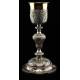 Spectacular Bishop's Chalice in Solid Silver Contrasted. France, XIX Century.