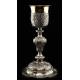 Spectacular Bishop's Chalice in Solid Silver Contrasted. France, XIX Century.