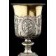 Spectacular Bishop's Chalice in Solid Silver Contrasted. France, XIX Century.