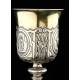 Spectacular Bishop's Chalice in Solid Silver Contrasted. France, XIX Century.