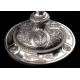 Spectacular Bishop's Chalice in Solid Silver Contrasted. France, XIX Century.