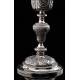 Spectacular Bishop's Chalice in Solid Silver Contrasted. France, XIX Century.