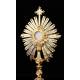 Espectacular Custodia Francesa de 63 cms en Plata Dorada y Contrastada. Siglo XIX. Excelente Estado, Estuche Original