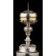 Beautiful French Ciborium in Solid Silver Gilt and metal foot. XIX Century