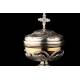 Beautiful French Ciborium in Solid Silver Gilt and metal foot. XIX Century