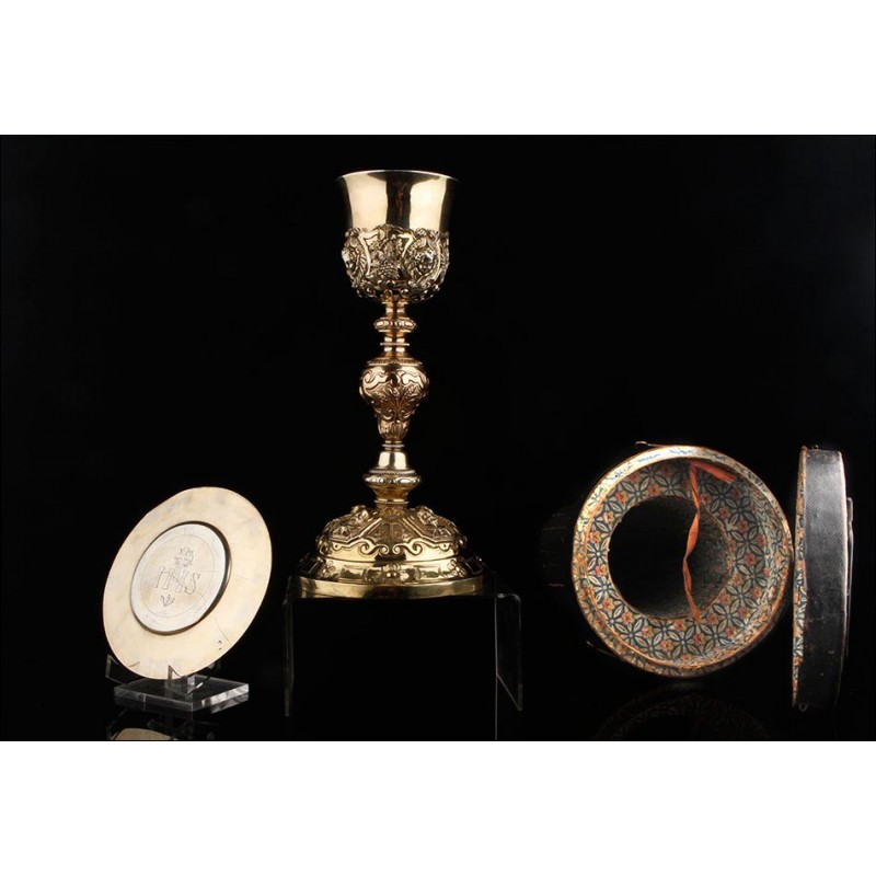 Silver Chalice and Paten, 19th Century