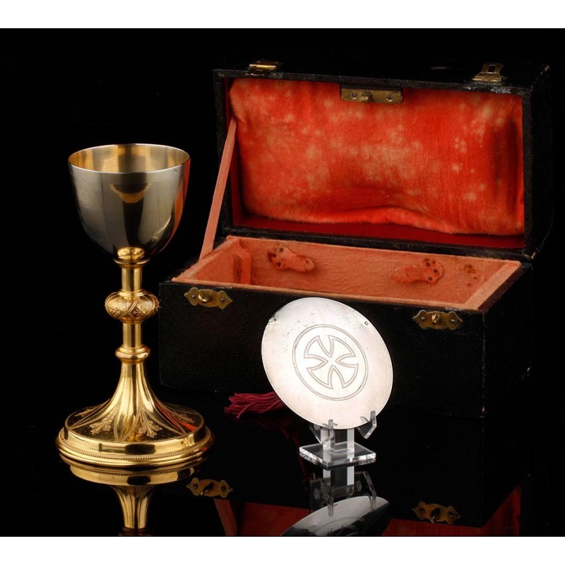 Silver Chalice and Paten, XIX Century.