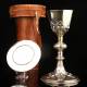 Beautiful French Chalice and Paten in Solid Silver. XIX Century. With Contrasts in Both Pieces