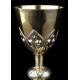 Beautiful French Chalice and Paten in Solid Silver. XIX Century. With Contrasts in Both Pieces