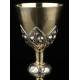 Beautiful French Chalice and Paten in Solid Silver. XIX Century. With Contrasts in Both Pieces