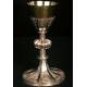 Antique sterling silver chalice. XIX Century.
