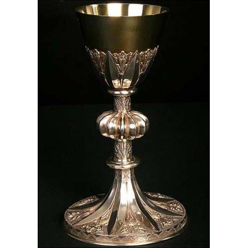 Antique sterling silver chalice. XIX Century.