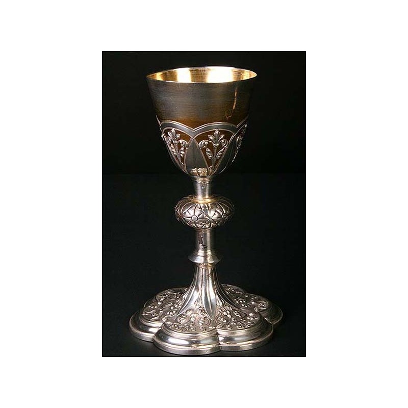 Antique church chalice in sterling silver. France 1881.