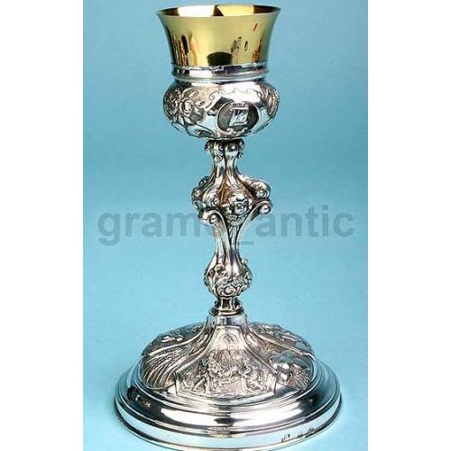 Baroque chalice in solid silver. Spain. S. XVIII. Circa 1750