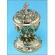 French ciborium in solid sterling silver. XIX Century. Favier