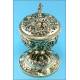 French ciborium in solid sterling silver. XIX Century. Favier