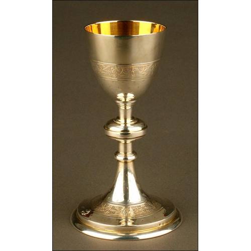 Solid Silver Chalice, 19th Century, France.