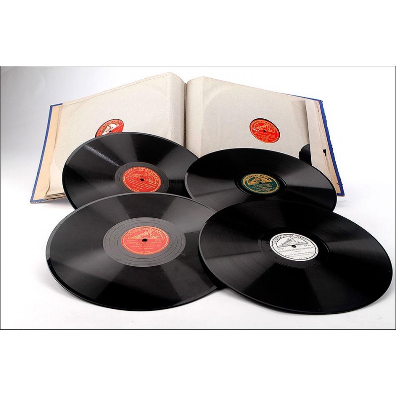 Album con 12 discos de gramófono españoles. 78 rpm. Música clásica y ópera. Album original