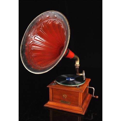 Antique horn gramophone of Classical Stylized Design. Central Europe, Circa 1920