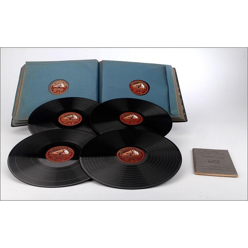 Curso de Francés para el mercado inglés en un álbum de 15 discos de gramófono