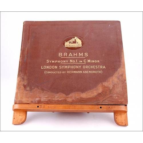 Album with 5 gramophone records. 78 rpm. Brahms. Symphony No. 1 in C minor. Original Album