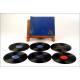 Album with 12 gramophone records. 78 rpm. Varied subject matter. Original vintage album.