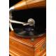 Antique horn gramophone from the beginning of the 20th Century. Central Europe, 1915