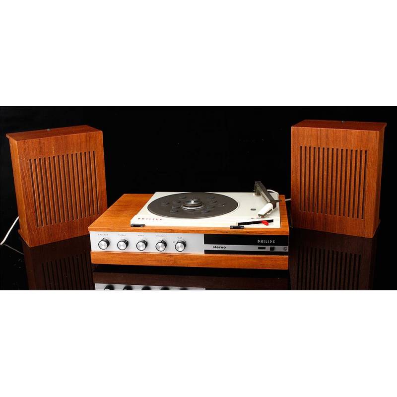 Tocadiscos de Madera Philips Original los Años 70. En Muy Buen Estado y Funcionando Como Nuevo