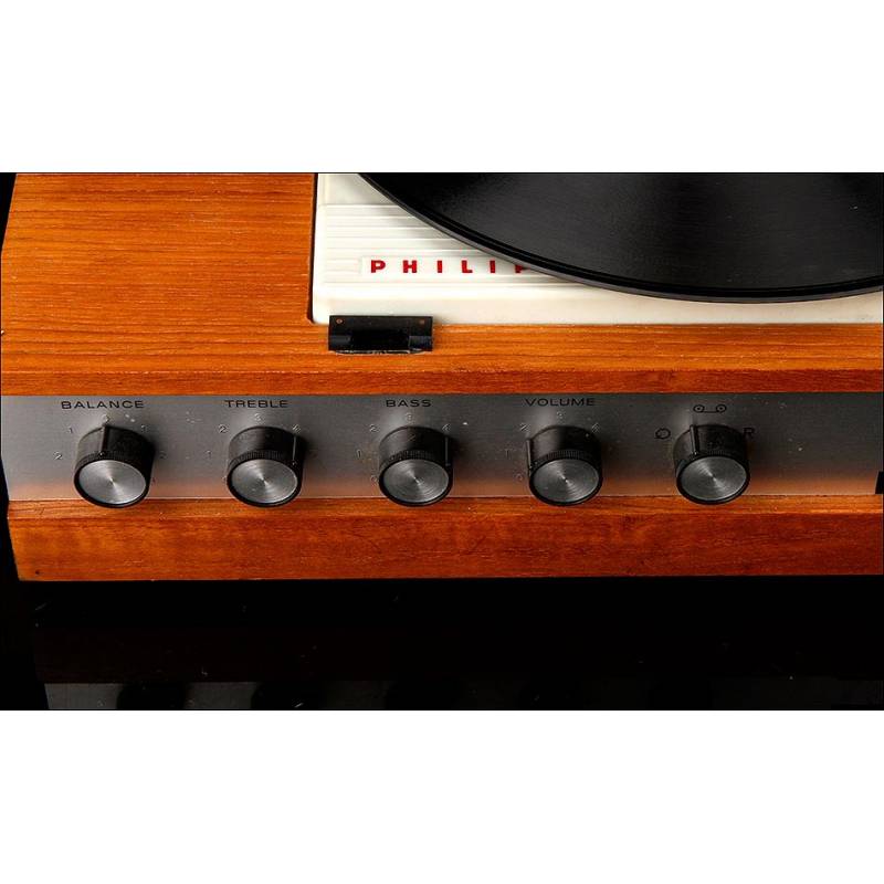Tocadiscos de Madera Philips Original de los A os 70. En Muy Buen