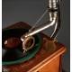 Antiguo Gramófono de Trompeta Alemán Fabricado en 1910. Original. En Funcionamiento