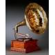 Beautiful Pathé horn gramophone, 1915. Restored and working. Original Trumpet