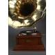 Beautiful Pathé horn gramophone, 1915. Restored and working. Original Trumpet