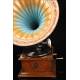 German horn gramophone from the 1920's. Parlophone, Perfect working condition.