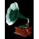 Magnificent Phrynis horn gramophone in perfect working order. Switzerland, Ca. 1915