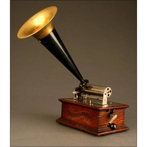 Beautiful antique Columbia phonograph, circa 1898.