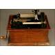 Edison Standard Phonograph for 2 and 4 Minute Cylinders. Circa 1900. Original horn.
