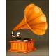 Rare German Parlophone Gramophone, 1910. With horn imitating wood.