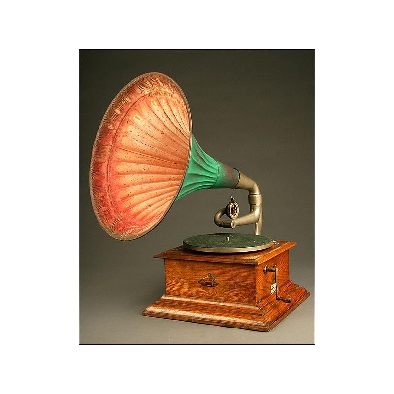 Gramophone His Master's Voice Intermediate Junior. Ca. 1910.Totally Original.